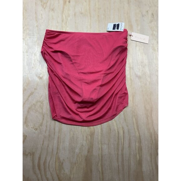 Hutch Tawnie Bikini Bottom Women's Pink XL High Waist Runched Raspberry Solid - Picture 1 of 5